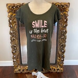 ZEEMAN "Make up Smile "Green Top Ladies Size 2XL